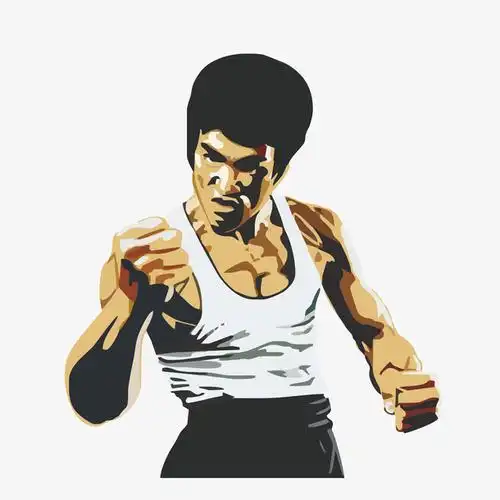 李小龙手绘素材图案