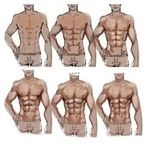 绘画教程男生腹肌画法