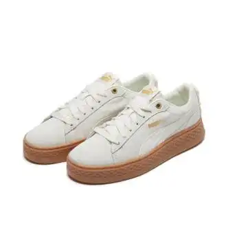 彪马puma女子复古经典厚底休闲鞋platform366928米白色金色04375