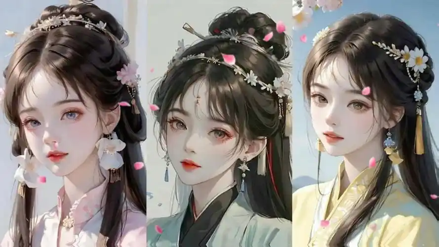 唯美壁纸古风女生头像插画高清美女图片