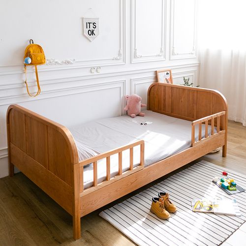 日式女孩男女单人北欧户型小户简约桃木实木儿童床