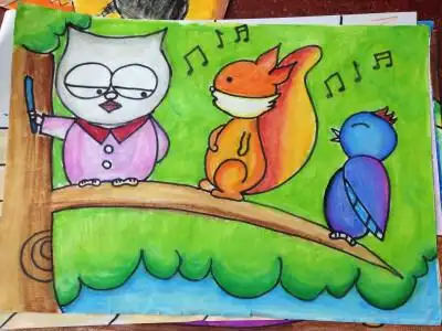儿童画 森林音乐会
