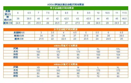 买adidas衣服的尺码