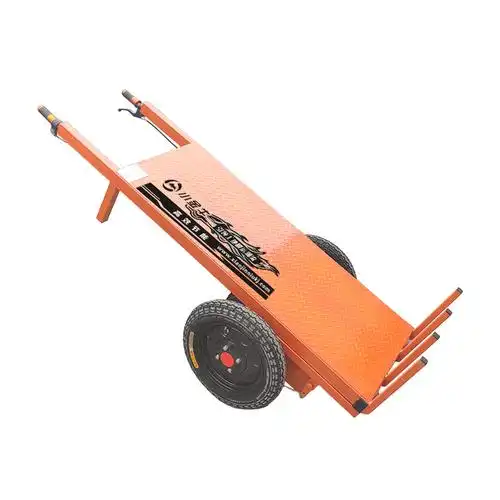 电动拉砖车工地工程搬运加气实心手推三轮平板工具车