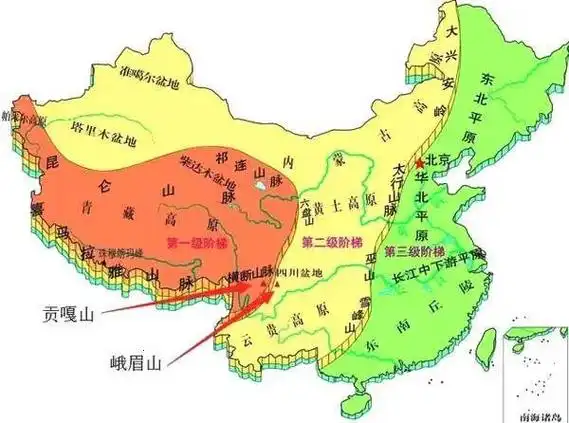 记忆:中国政区地图及地形图,经纬度 我国的四大高原,四大盆地,三大平