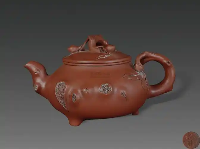 3270 近代 高建芳制树枝钮紫砂壶