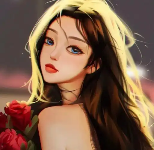 油画手绘风女生头像