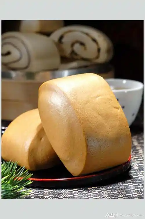鲜香红糖馒头食品高清图片素材