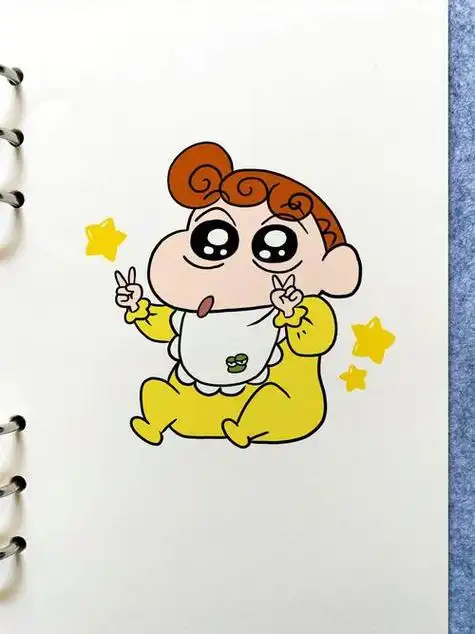 蜡笔小新人物简笔画彩色