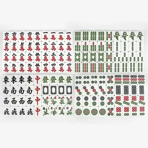 闪电客麻将牌家用中号大号手搓麻将四川广东红中麻将牌136张108送礼