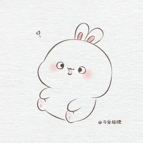 每天打卡手绘简笔画51 含步骤 装傻兔_简笔画_绘画_手绘_兔子_插画