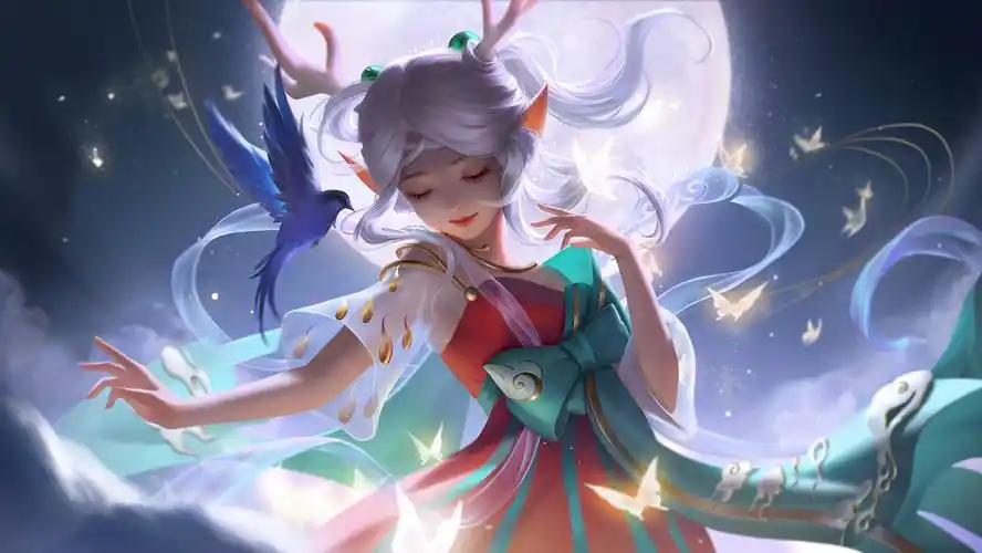 王者荣耀瑶妹遇见神鹿同人 闭眼 - 美图欣赏 - 空间壁纸网