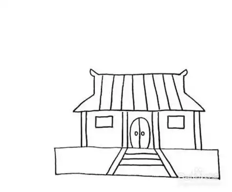 寺庙的儿童卡通简笔画教程