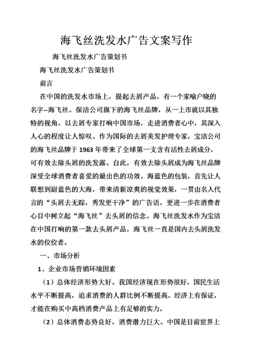 海飞丝洗发水广告文案写作.doc