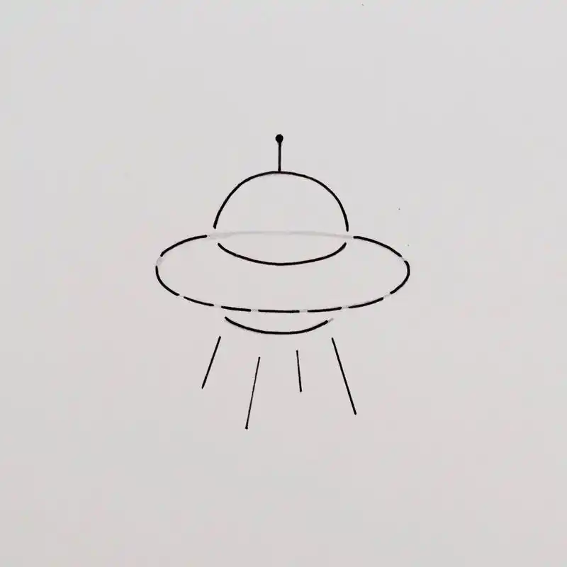 黑白简笔画43/100|宇宙飞船-入门手绘附过 大家五一都去哪玩了呀 我也