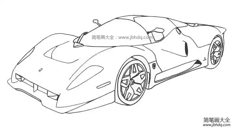 超酷的跑车_小汽车简笔画-简笔画大全
