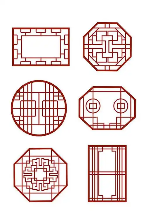 简约复古花窗设计素材