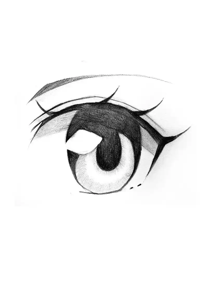 超简单3步教你画动漫眼睛09 第一步:打草稿,把眼睛的大小,位置,睫毛