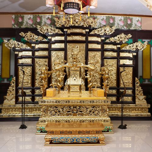龙椅皇上宝座皇帝宝座龙椅仿古东阳木雕皇宫寺庙禅椅雕刻酒店屏风