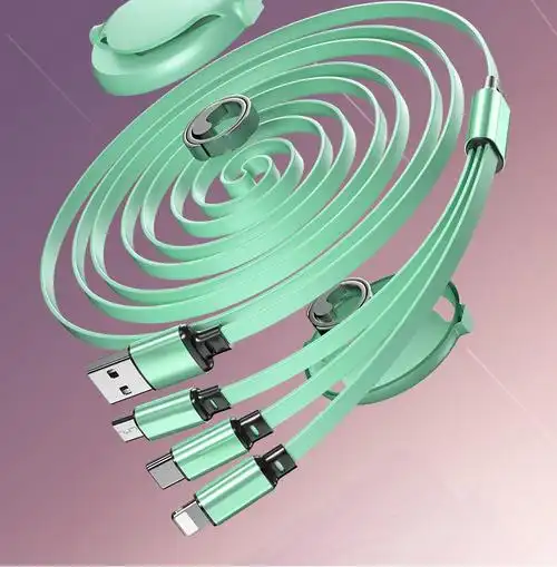 艾胜者一拖三数据线伸缩快充三合一充电器线套装适用苹果华为p40p50