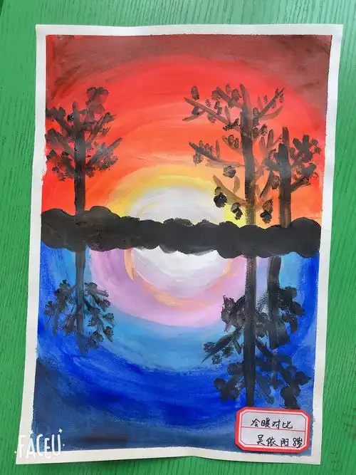 7月24日乐绘启蒙班水粉画《冷暖对比》