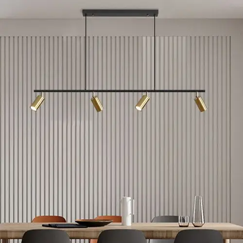 现代简约一字长条形服装店吊灯北欧设计师餐厅店铺前台可调角度灯