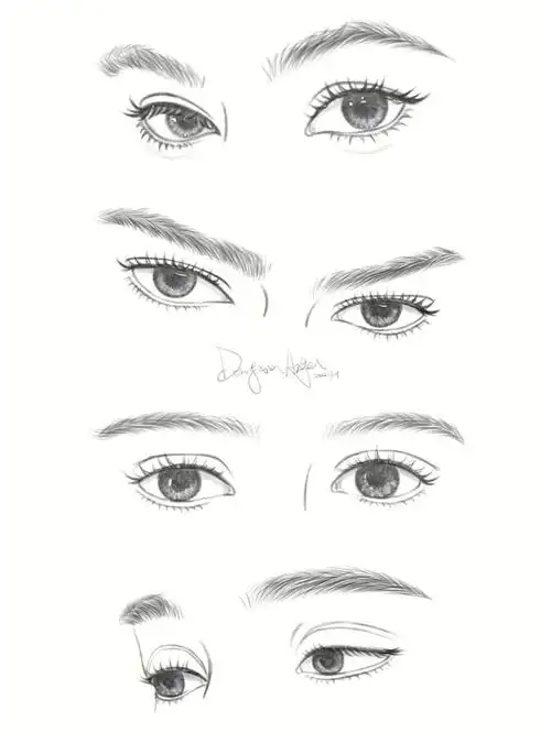 眼睛线稿练习美女眼睛的速成画法ps板绘
