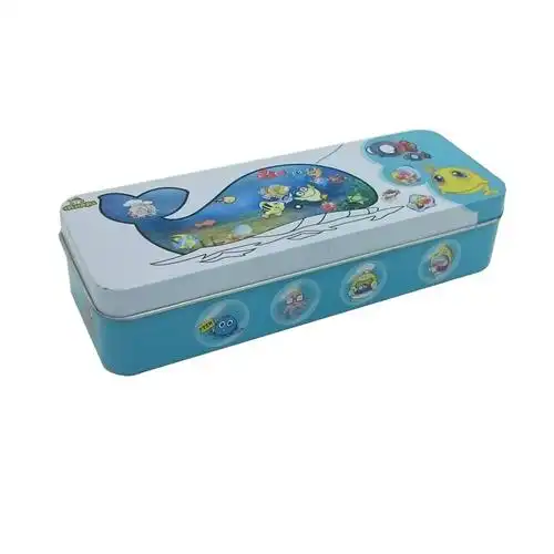 长方形笔盒马口铁 学生卡通文具盒 彩色收纳铁盒 东莞铁皮盒