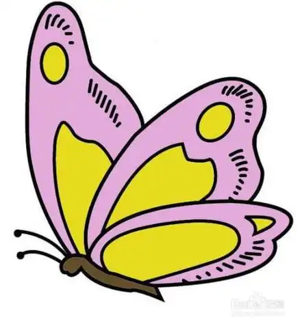 蝴蝶拟人化简笔画带色彩