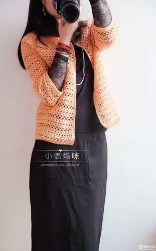 【小语妈咪】春光--从上往下钩编的女式开衫