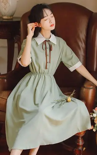 俪茵施 夏天少女连衣裙子女大学生女装2020新款初中女生高中学生裙子