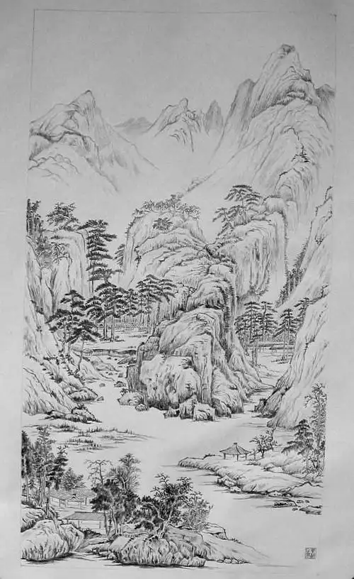 素描风景画临摹图片