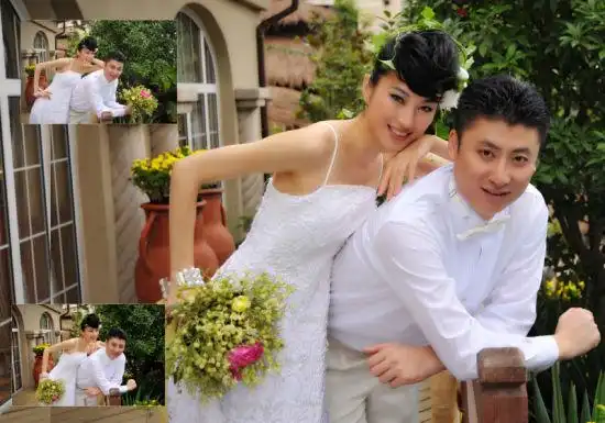 图文鲁能昔日队长舒畅结婚照曝光花园里的爱侣