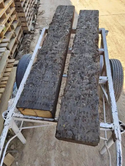 铁路枕木旧枕木废弃原木复古原木