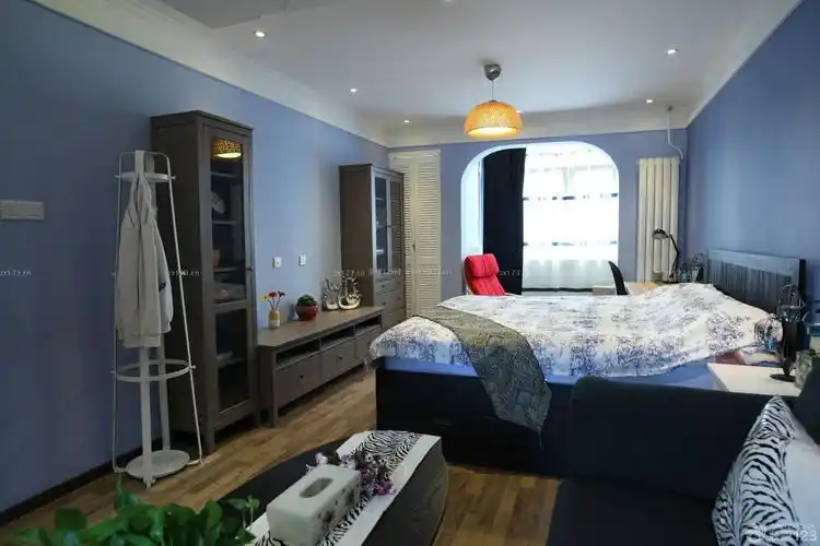 地中海风格设计 40平方单身公寓装修 家具组合柜