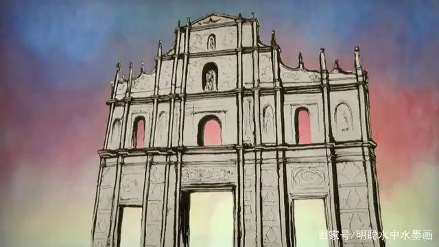 坚船利炮轰开了 古老中国的大门 水中水墨画:澳门 大三巴下的水墨情怀