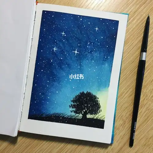 星辰大海(附过程)_水彩_大海_水彩画_风景_上色_颜料_水彩画教程_知识