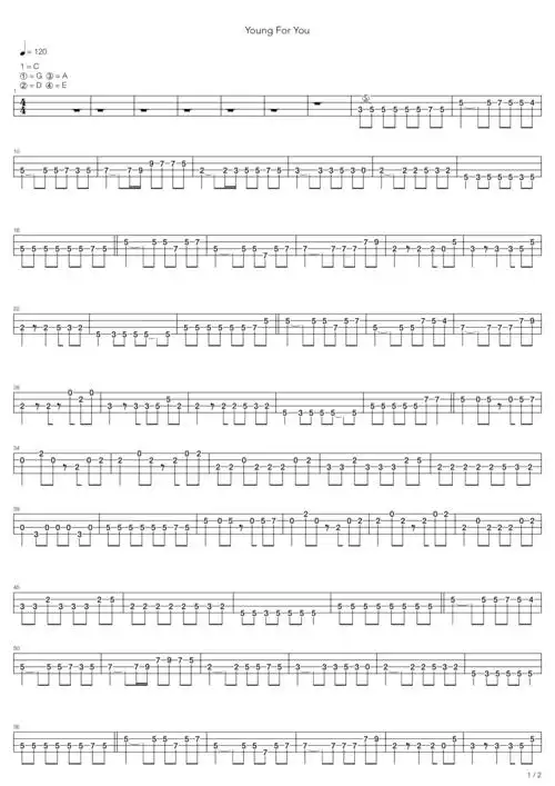 young for you吉他谱 gala-彼岸吉他 - 一站式吉他爱好者服务平台