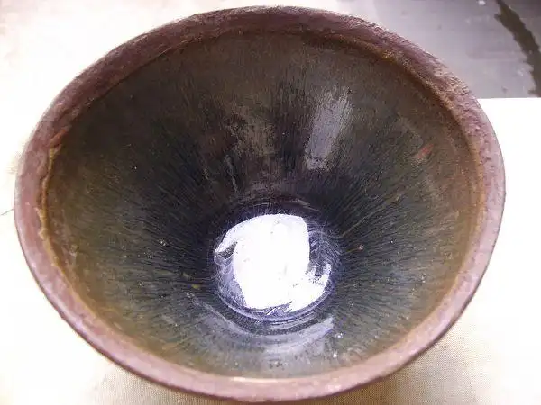 出土宋建盏银兔毫