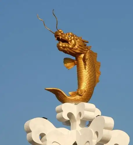 厂家直销龙头鱼身雕塑-水景喷泉鳌鱼雕塑定制