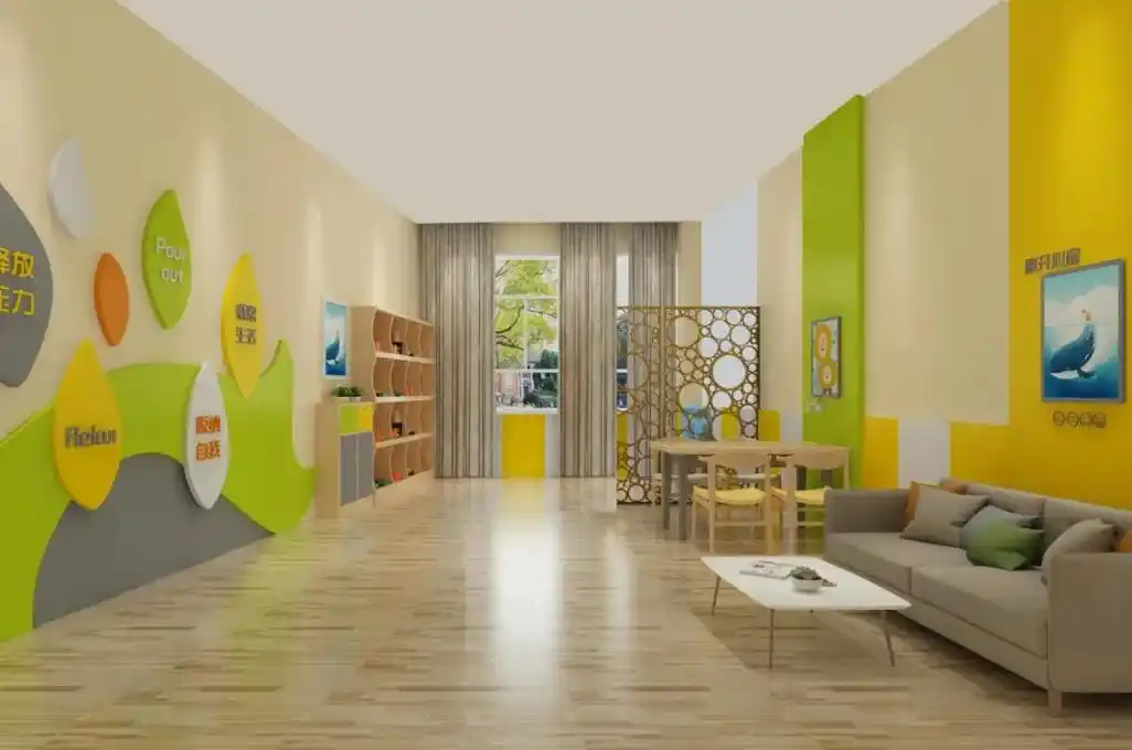 新村完小心理辅导室拟建成的效果图长按识别小程序,加入"护未队"