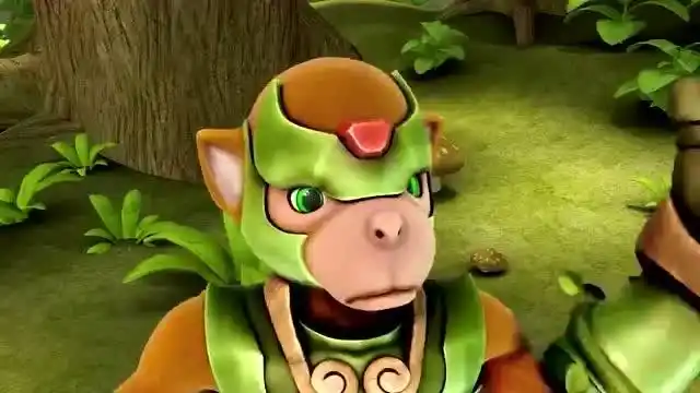 变身神木猿,将怪兽抓住