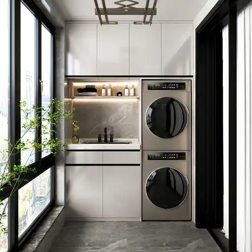 滚筒洗衣机柜这样设计,实用与美貌兼备