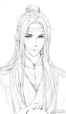 求魔道祖师蓝忘机这张线稿图原图