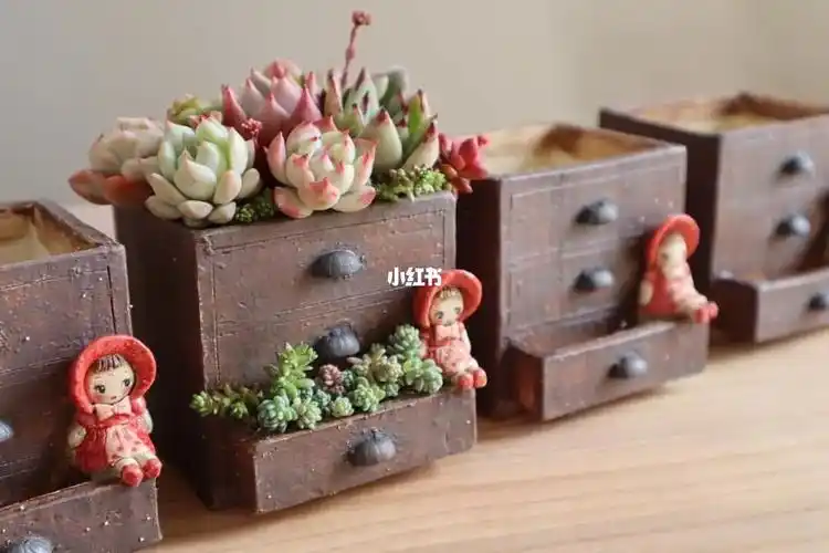 好喜欢这个日系的小花盆上的小红帽