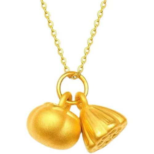老凤凰111好事连连黄金吊坠莲雾金柿子18k金项链送女朋友生日礼物