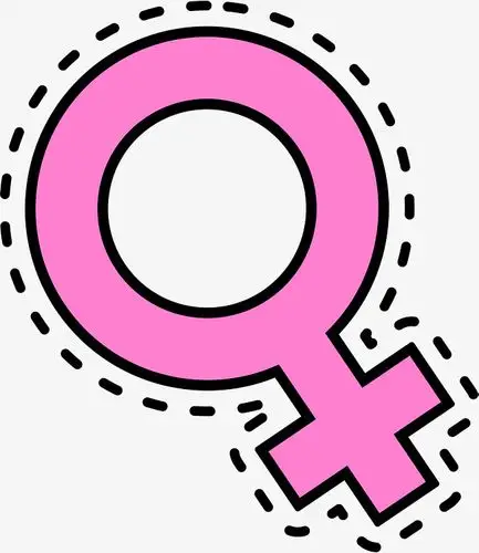 卡通粉色女生标志符号