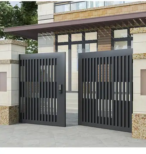 智家派 铝合金庭院大门现代风农村别墅中式双开门百叶简约入户门防锈