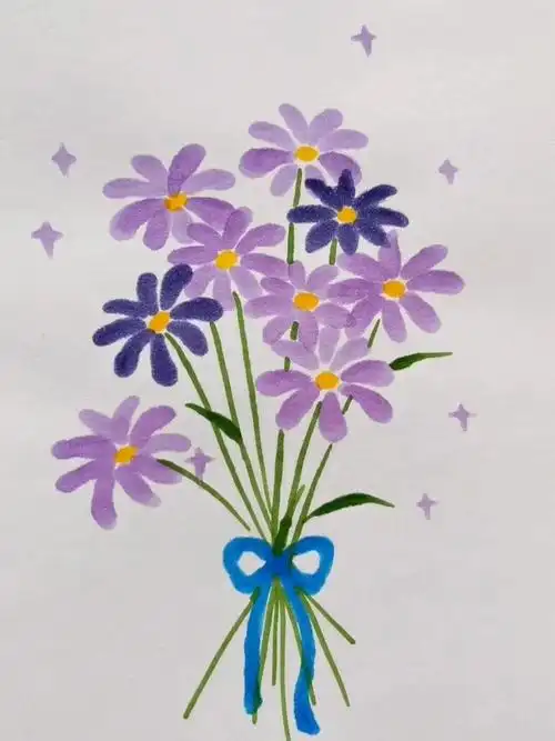 马克笔画小雏菊,有手就会