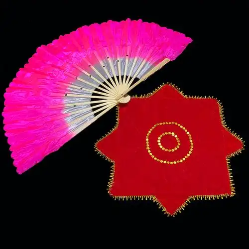 广场舞跳舞扇表演扭秧歌扇子儿童成人手帕考级二人转八角巾手绢花红色